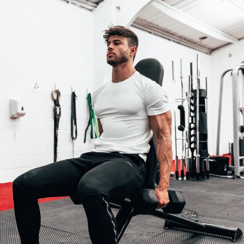 Fitness Brother Mens Running Sports Slim Fit Short Sleeve Quick Drying Clothes Milk Silk Quick Drying Training T shirt - Mammalook