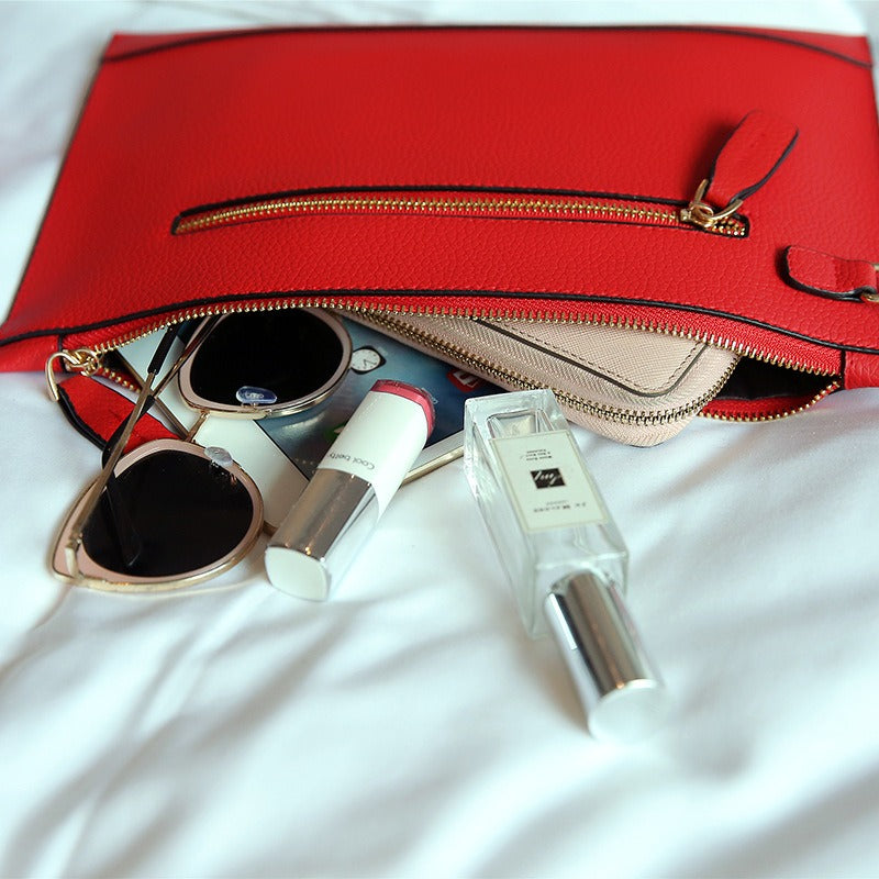 Clutch bag women's handbag Korean style women's bag clutch bag red dinner party bag envelope large capacity women's bag - Mammalook