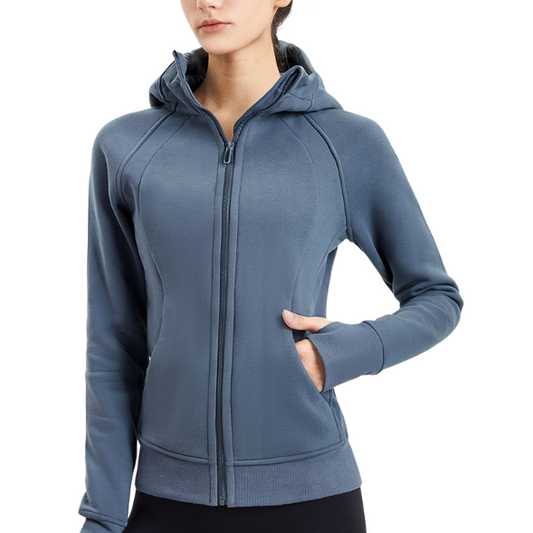 Yoga Sports Coat Women's Elastic Breathable Zipper Hoodie - Mammalook