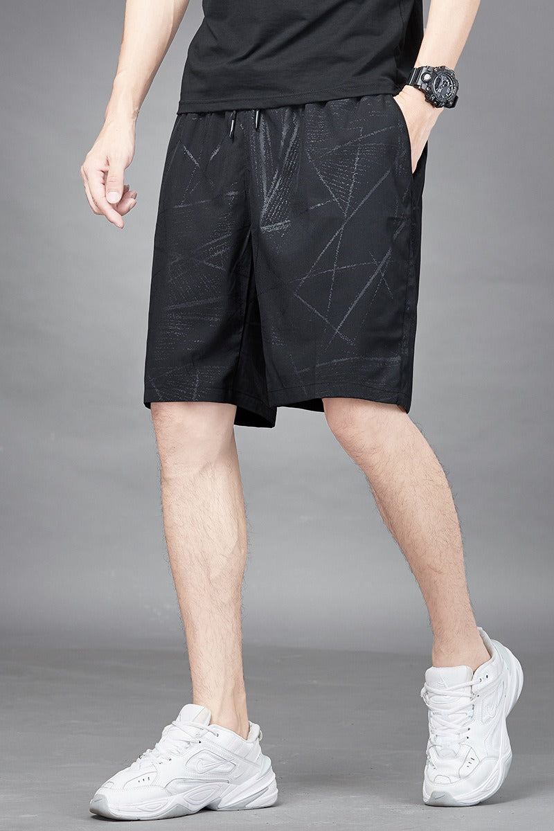 Mens Summer Ice Silk Quick Drying Shorts Lightweight, Breathable, Four sided Elastic Large Size Trendy Air Conditioning Shorts - Mammalook