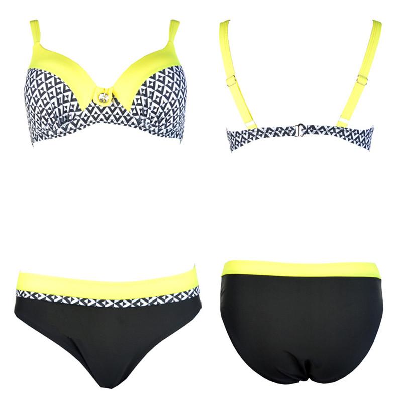 Push Up Dot Women Bikinis Swimsuit Sexy Patchwork Vintage Bikini Set Swimwear Female Beachwear Bather Biquini - Mammalook