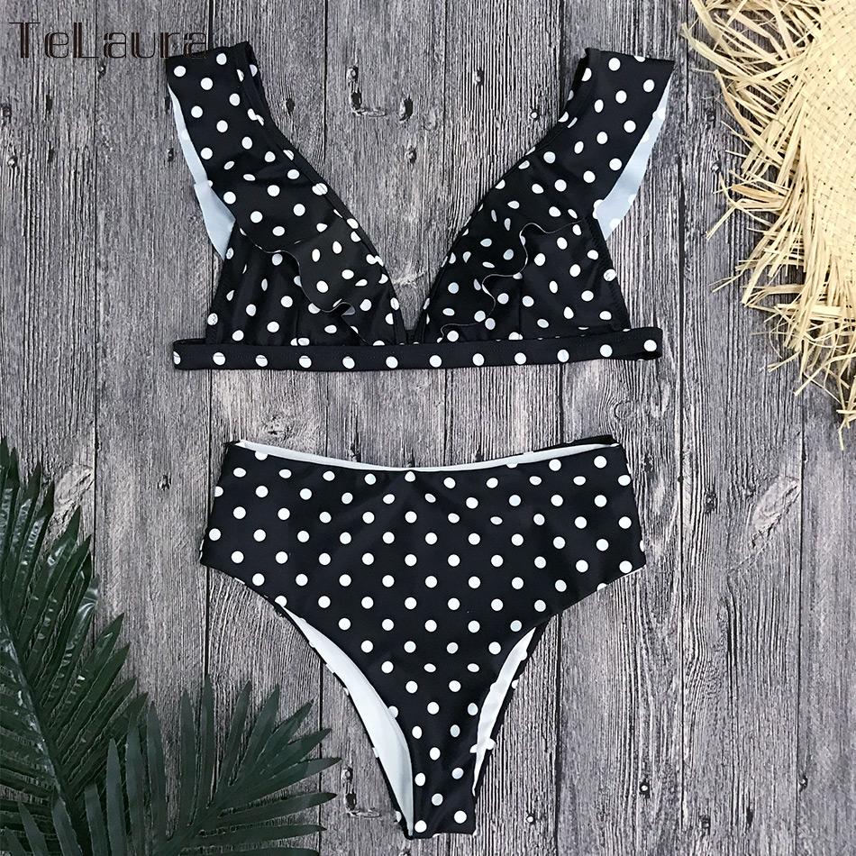 High-Waist Polka Dot Bikini – Chic Summer Beachwear