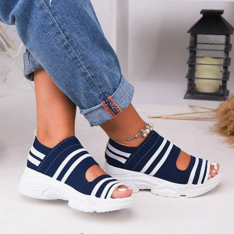 Summer flat shoes - elastic thick sole