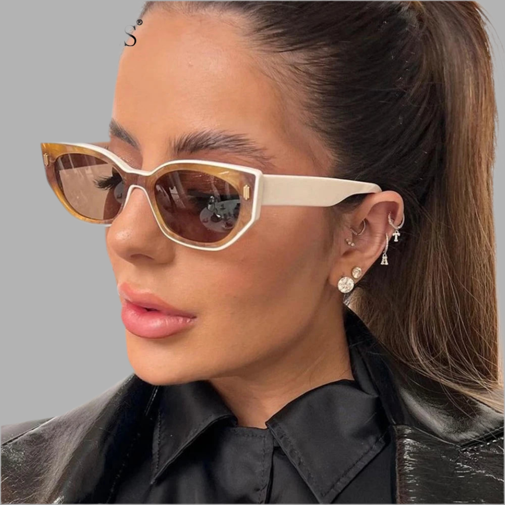 Popular Cat Eye Women's Sunglasses - Trendy Vintage Square Shades, Luxury Brand Designer Eyewear for Ladies