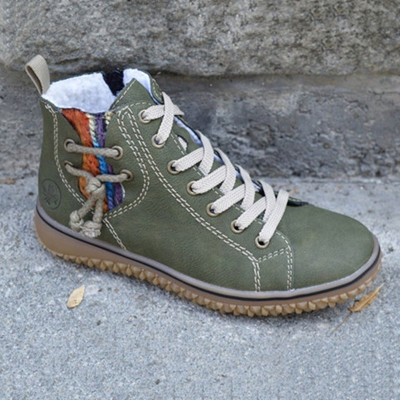 New women's Uggs flat Doc Martens with zipper and cotton ankle boots women's cotton shoes - Mammalook