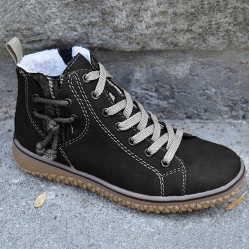 New women's Uggs flat Doc Martens with zipper and cotton ankle boots women's cotton shoes - Mammalook