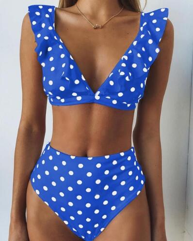 High-Waist Polka Dot Bikini – Chic Summer Beachwear