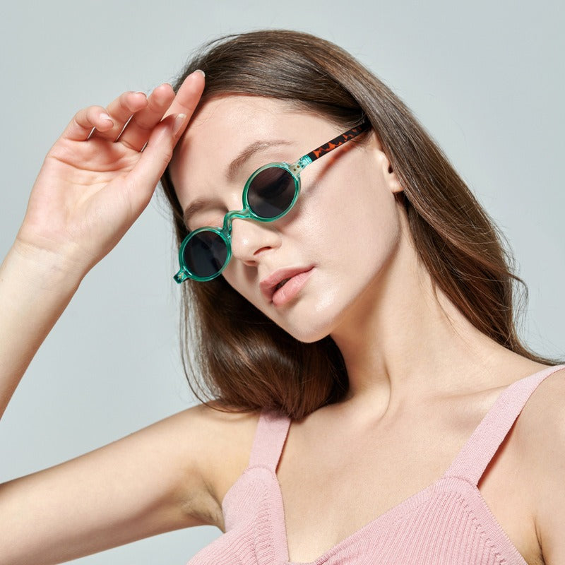 Fashionable and trendy sunglasses, internet celebrity, outdoor live streaming, sunglasses, floral box, two color glasses - Mammalook