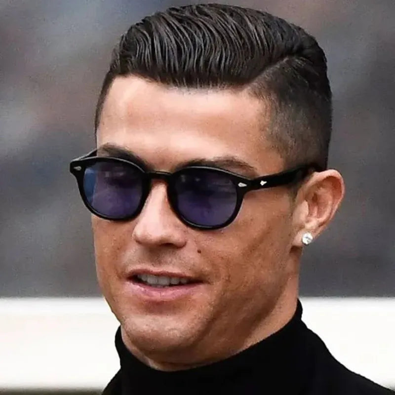 Fashion Ronaldo Sunglasses Men Women Vintage Round Tint Ocean Transparent Blue Lens Brand Design Sun Glasses Oculos De Sol - Mammalook