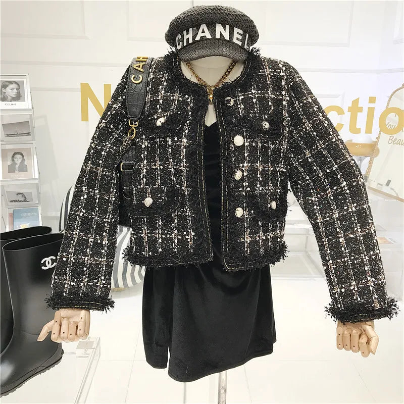 Elegant Tweed Short Jacket – High-Quality Fashion Coat