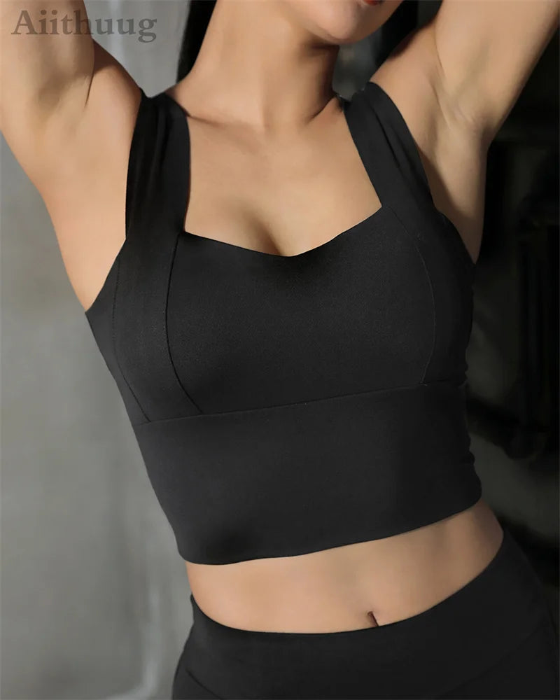 Women’s Full-Support Padded Sports Yoga Bra - Wire-Free Crop Tank Top for Running, Fitness, and Workouts