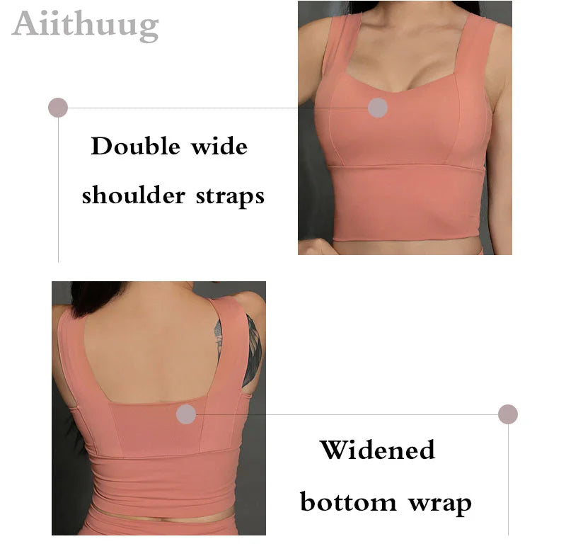 Women’s Full-Support Padded Sports Yoga Bra - Wire-Free Crop Tank Top for Running, Fitness, and Workouts
