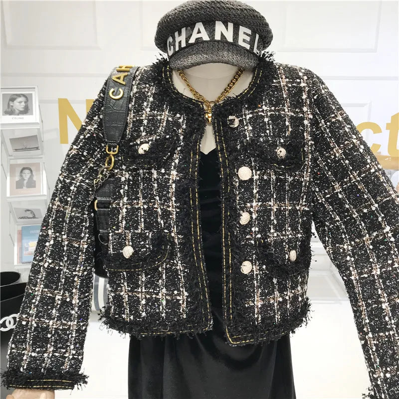 Elegant Tweed Short Jacket – High-Quality Fashion Coat