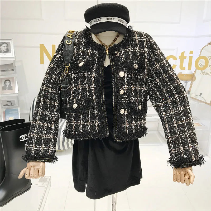 Elegant Tweed Short Jacket – High-Quality Fashion Coat