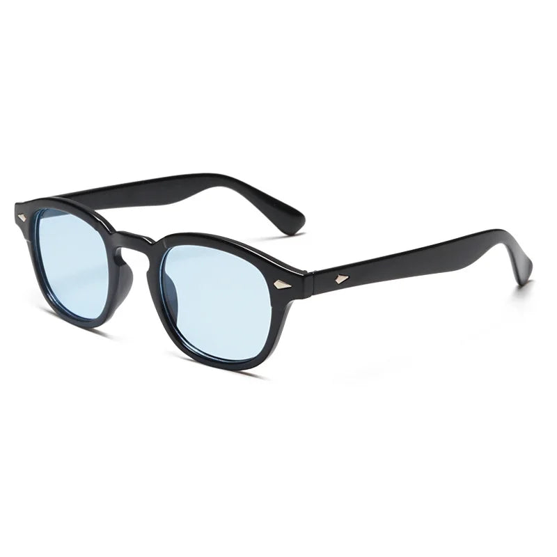 New Fashion Johnny Depp Rivet Round Sunglasses Clear Tinted Lens Party Candy Color Rice Nail Sun Glasses Men Women Oculos De Sol - Mammalook