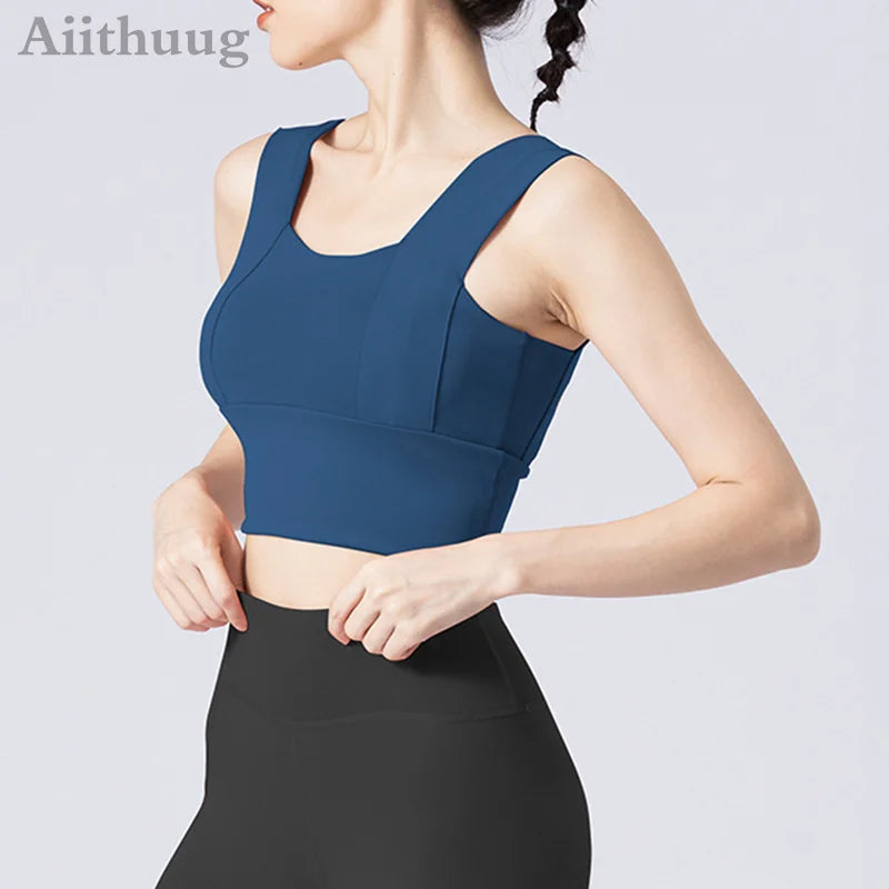 Women’s Full-Support Padded Sports Yoga Bra - Wire-Free Crop Tank Top for Running, Fitness, and Workouts