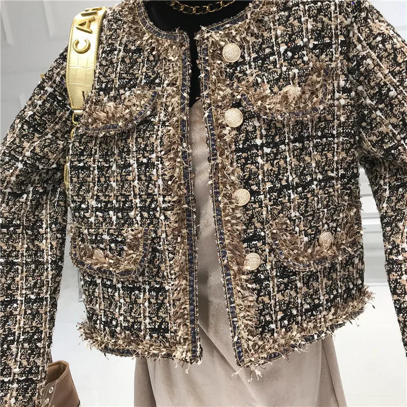 Elegant Tweed Short Jacket – High-Quality Fashion Coat