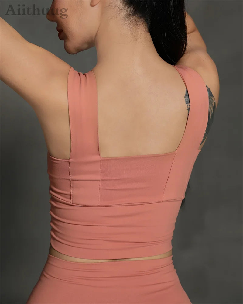 Women’s Full-Support Padded Sports Yoga Bra - Wire-Free Crop Tank Top for Running, Fitness, and Workouts