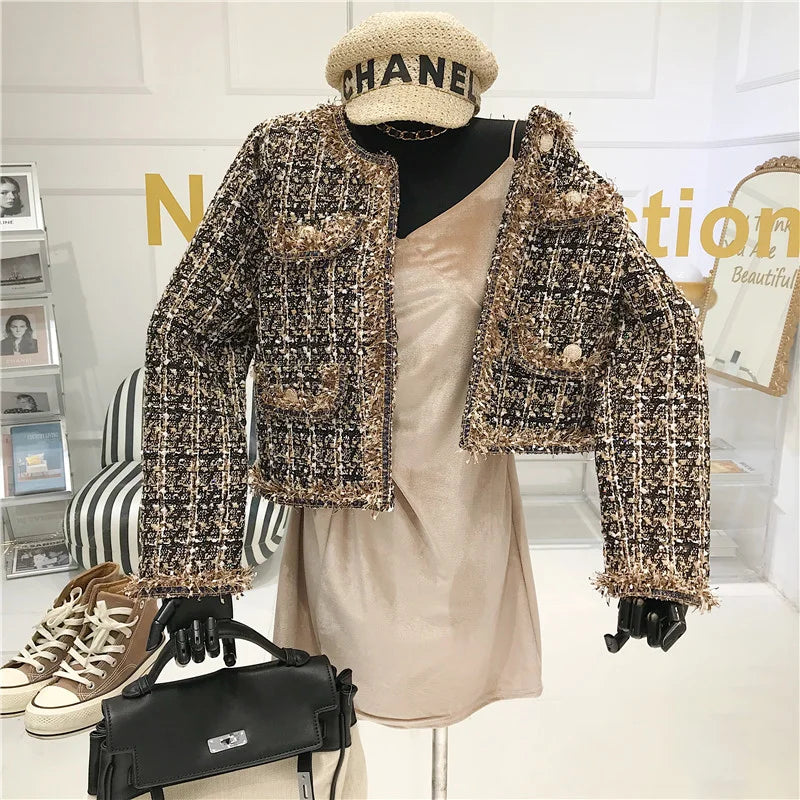 Elegant Tweed Short Jacket – High-Quality Fashion Coat
