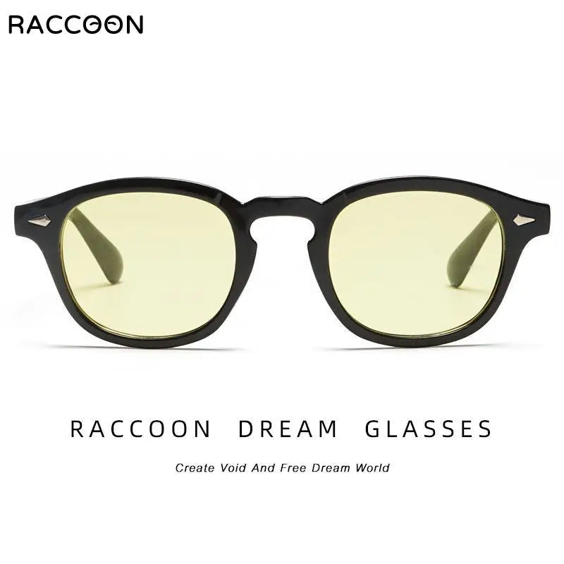 New Fashion Johnny Depp Rivet Round Sunglasses Clear Tinted Lens Party Candy Color Rice Nail Sun Glasses Men Women Oculos De Sol - Mammalook