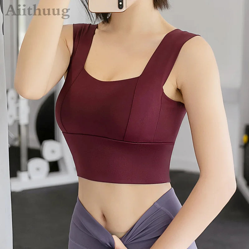 Women’s Full-Support Padded Sports Yoga Bra - Wire-Free Crop Tank Top for Running, Fitness, and Workouts