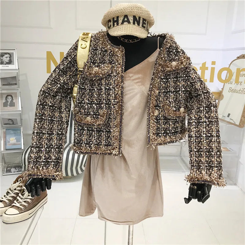 Elegant Tweed Short Jacket – High-Quality Fashion Coat