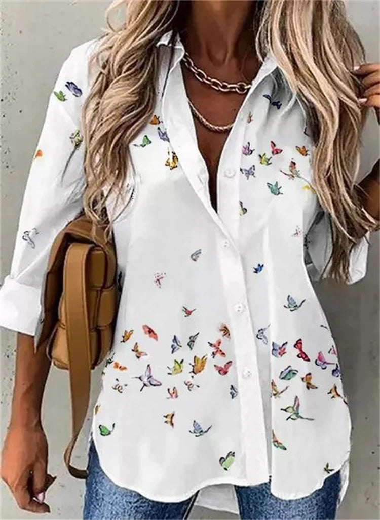 Fashion long-sleeved woman shirt casual shirt woman elegant blouse woman - Mammalook