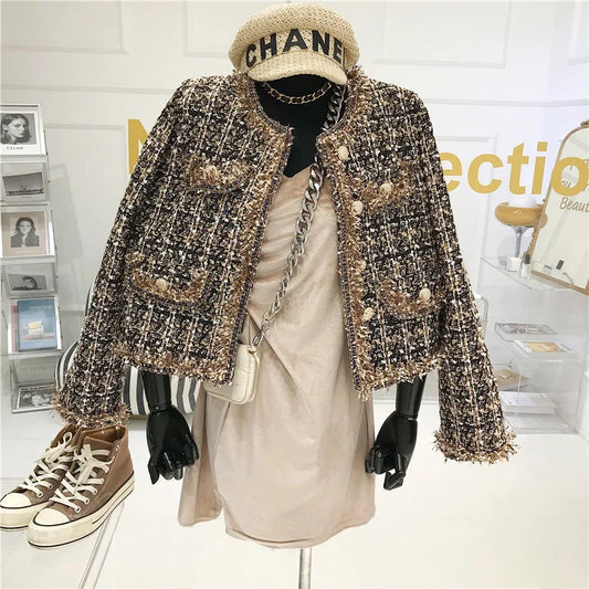 Elegant Tweed Short Jacket – High-Quality Fashion Coat