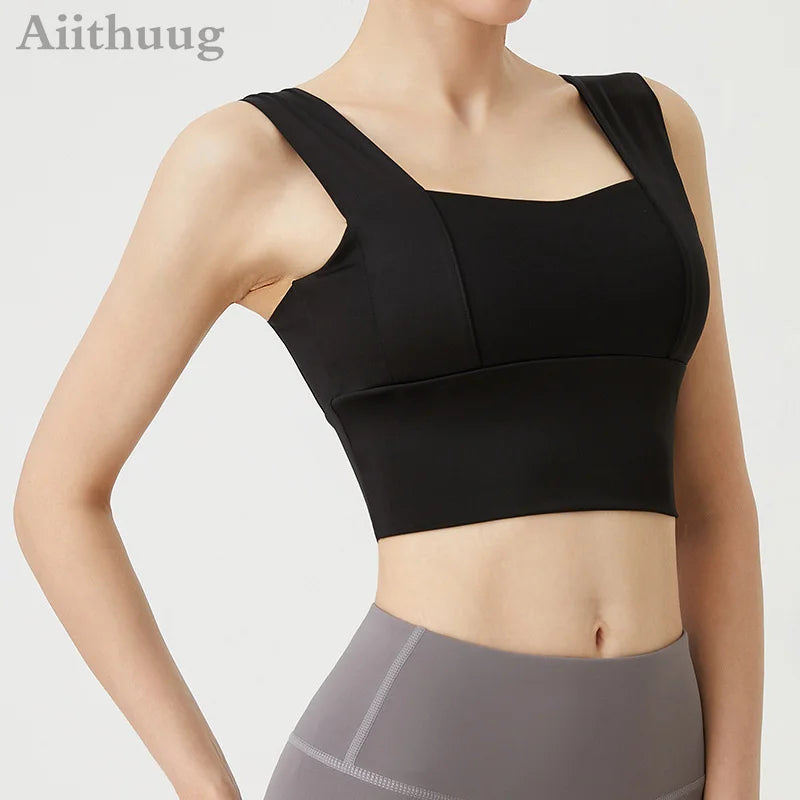 Women’s Full-Support Padded Sports Yoga Bra - Wire-Free Crop Tank Top for Running, Fitness, and Workouts