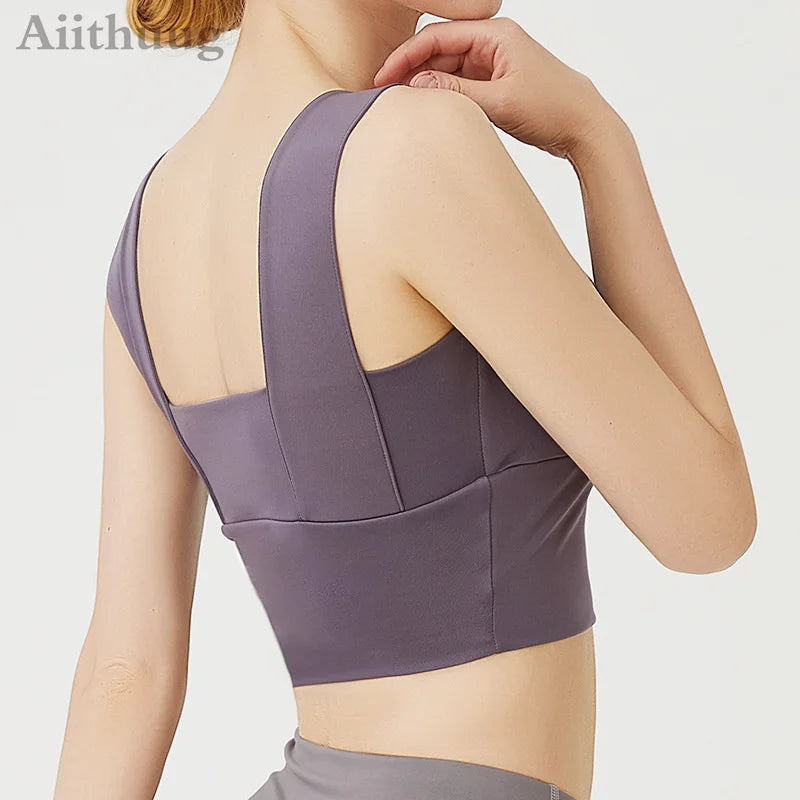 Women’s Full-Support Padded Sports Yoga Bra - Wire-Free Crop Tank Top for Running, Fitness, and Workouts