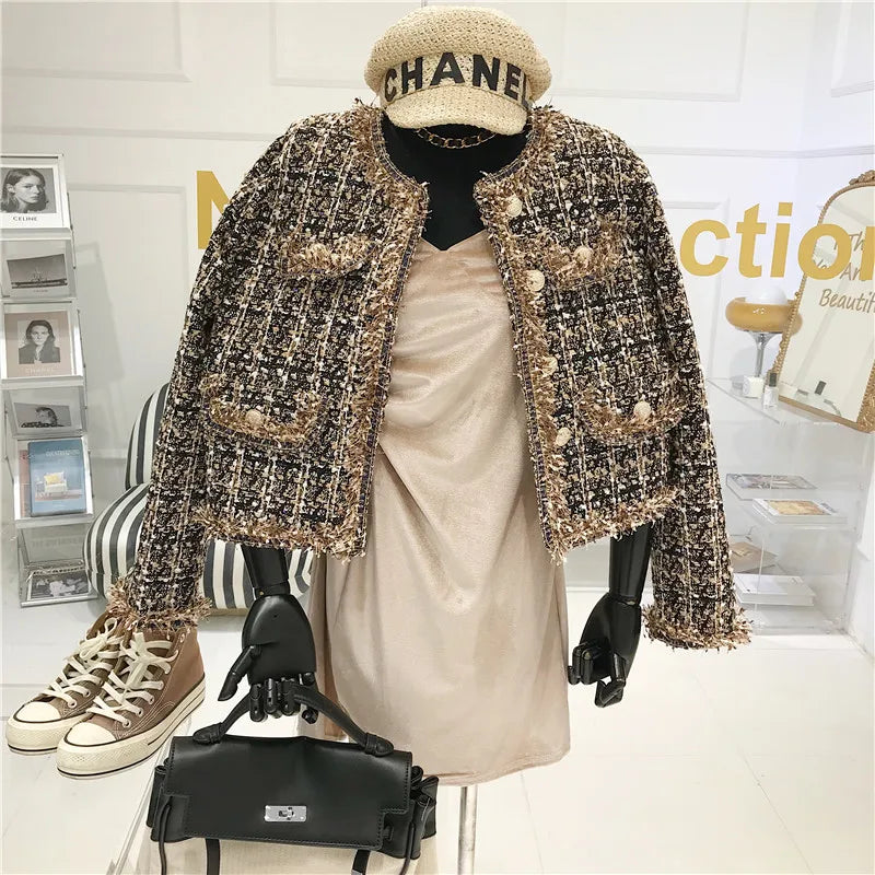 Elegant Tweed Short Jacket – High-Quality Fashion Coat