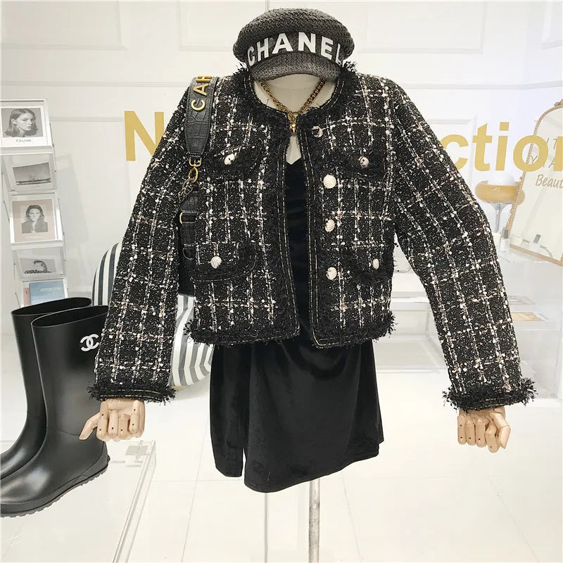 Elegant Tweed Short Jacket – High-Quality Fashion Coat
