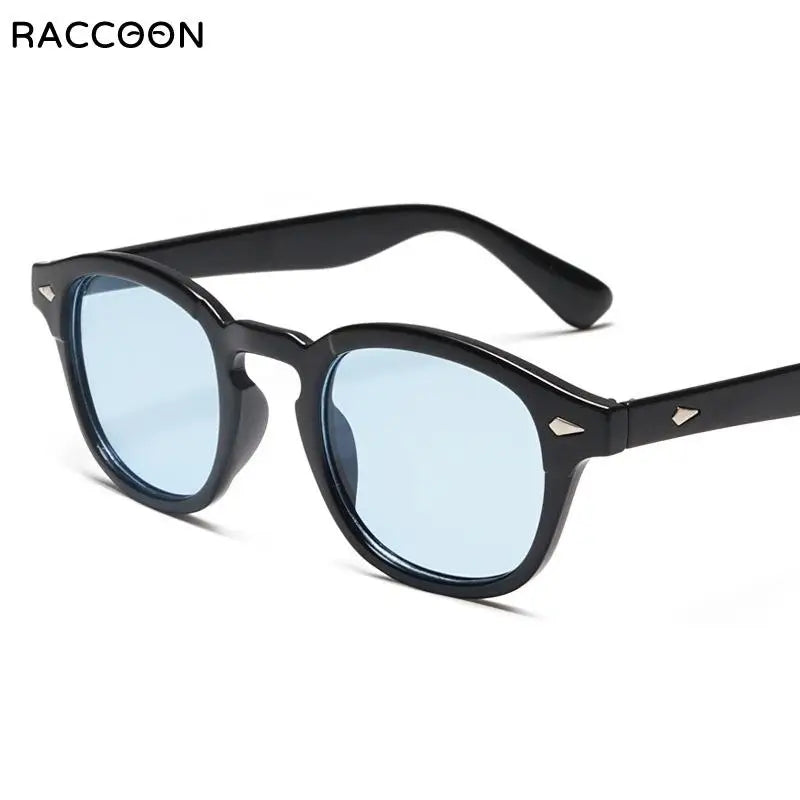 New Fashion Johnny Depp Rivet Round Sunglasses Clear Tinted Lens Party Candy Color Rice Nail Sun Glasses Men Women Oculos De Sol - Mammalook