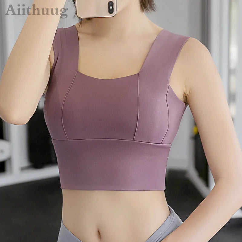 Women’s Full-Support Padded Sports Yoga Bra - Wire-Free Crop Tank Top for Running, Fitness, and Workouts