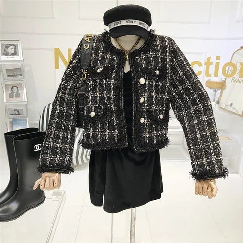 Elegant Tweed Short Jacket – High-Quality Fashion Coat