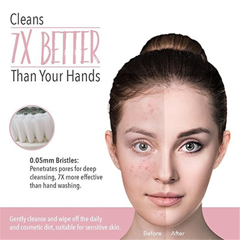 Electric Facial Cleanser 3-In-1 Washing Brush Face Cleansing Brush Skin Scrubber Cleaning Device For Face Brush Cleansing - Mammalook