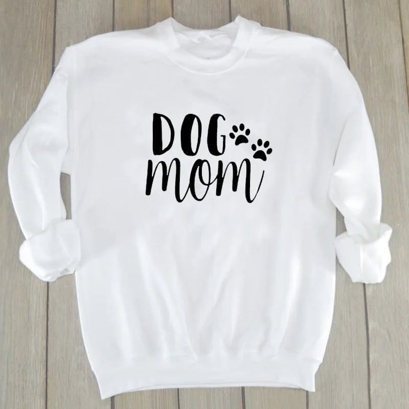 Dog Mom Women's Plus Velvet Fashionable Long Sleeve Casual Sweatshirt Printing Dog Lover Sweatshirt Clothing - Mammalook