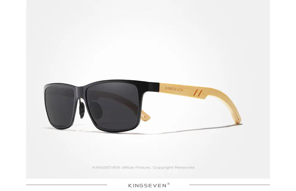 KINGSEVEN Brand Original Design Aluminum+Bamboo Natural Wooden Handmade Sunglasses Men Polarized Eyewear Sun Glasses For Women - Mammalook