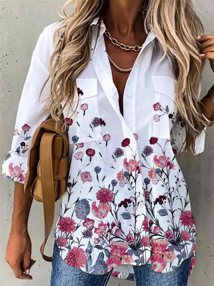 Fashion long-sleeved woman shirt casual shirt woman elegant blouse woman - Mammalook