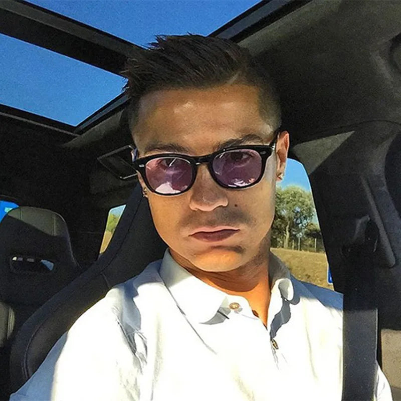 Fashion Ronaldo Sunglasses Men Women Vintage Round Tint Ocean Transparent Blue Lens Brand Design Sun Glasses Oculos De Sol - Mammalook