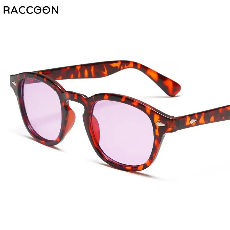 New Fashion Johnny Depp Rivet Round Sunglasses Clear Tinted Lens Party Candy Color Rice Nail Sun Glasses Men Women Oculos De Sol - Mammalook