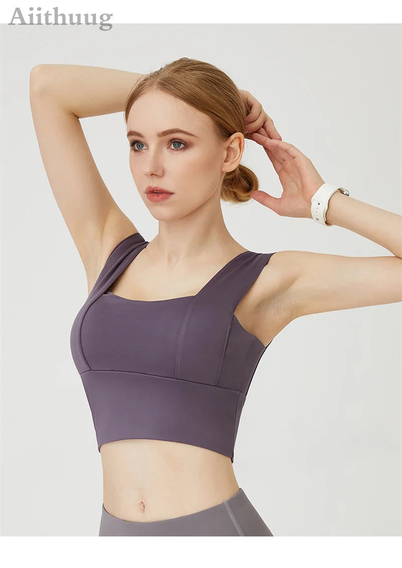 Women’s Full-Support Padded Sports Yoga Bra - Wire-Free Crop Tank Top for Running, Fitness, and Workouts