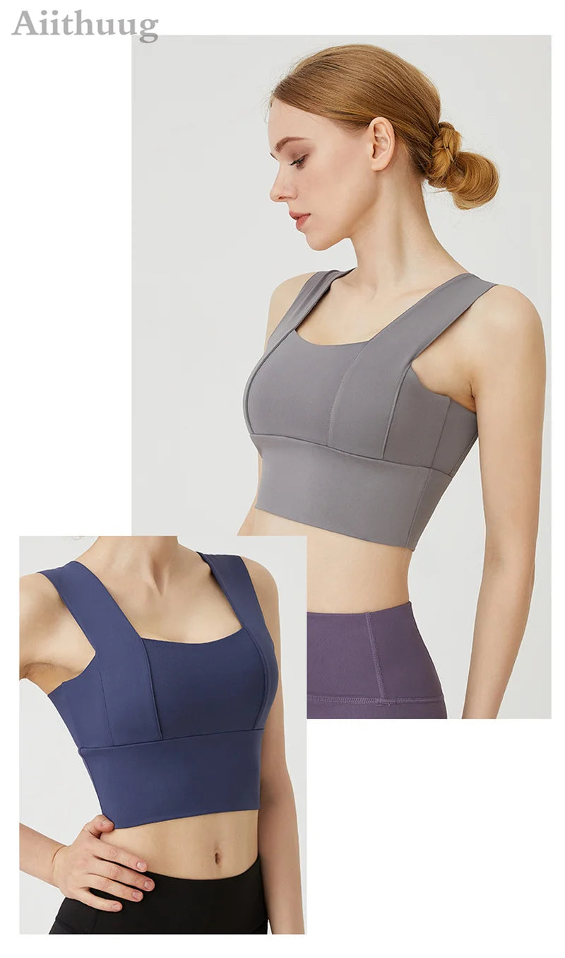 Women’s Full-Support Padded Sports Yoga Bra - Wire-Free Crop Tank Top for Running, Fitness, and Workouts