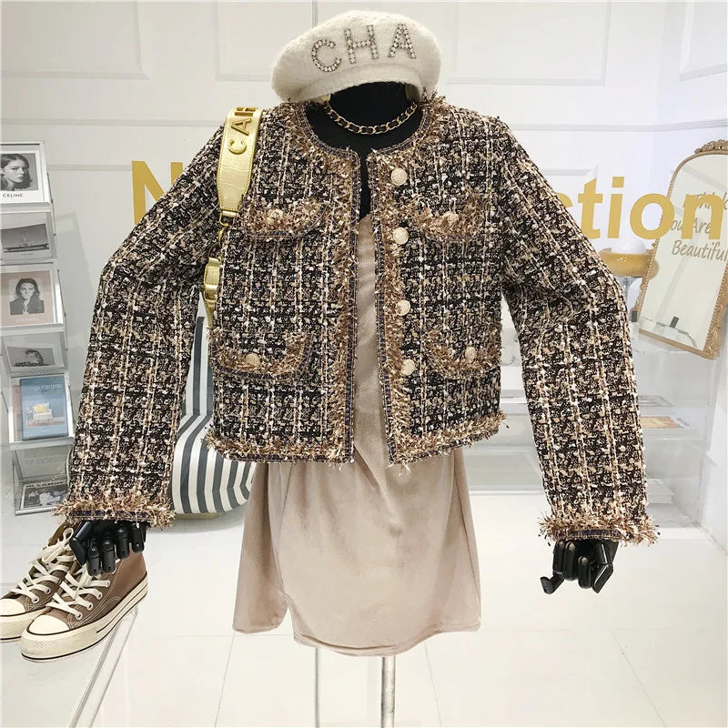 Elegant Tweed Short Jacket – High-Quality Fashion Coat