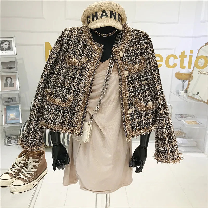 Elegant Tweed Short Jacket – High-Quality Fashion Coat