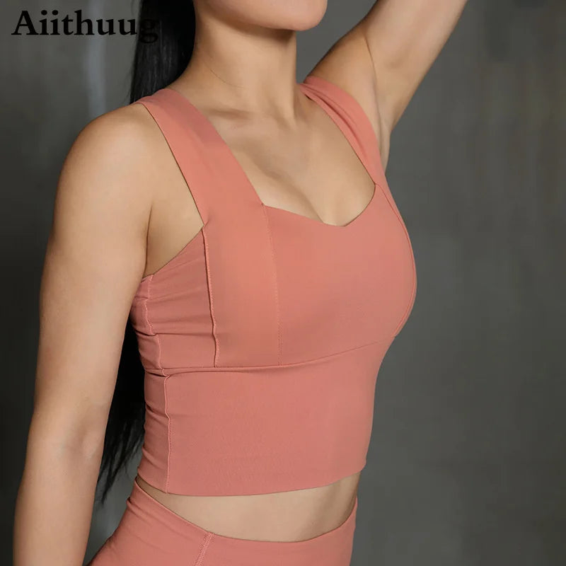 Women’s Full-Support Padded Sports Yoga Bra - Wire-Free Crop Tank Top for Running, Fitness, and Workouts