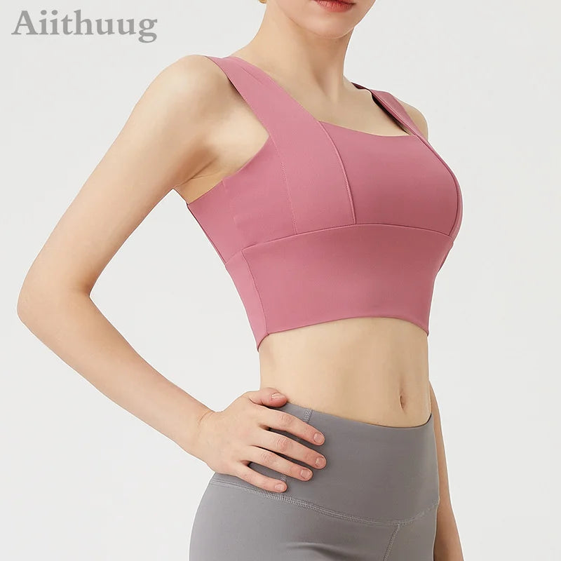 Women’s Full-Support Padded Sports Yoga Bra - Wire-Free Crop Tank Top for Running, Fitness, and Workouts