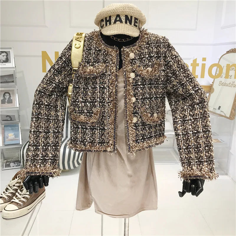 Elegant Tweed Short Jacket – High-Quality Fashion Coat