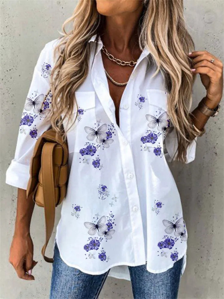 Fashion long-sleeved woman shirt casual shirt woman elegant blouse woman - Mammalook