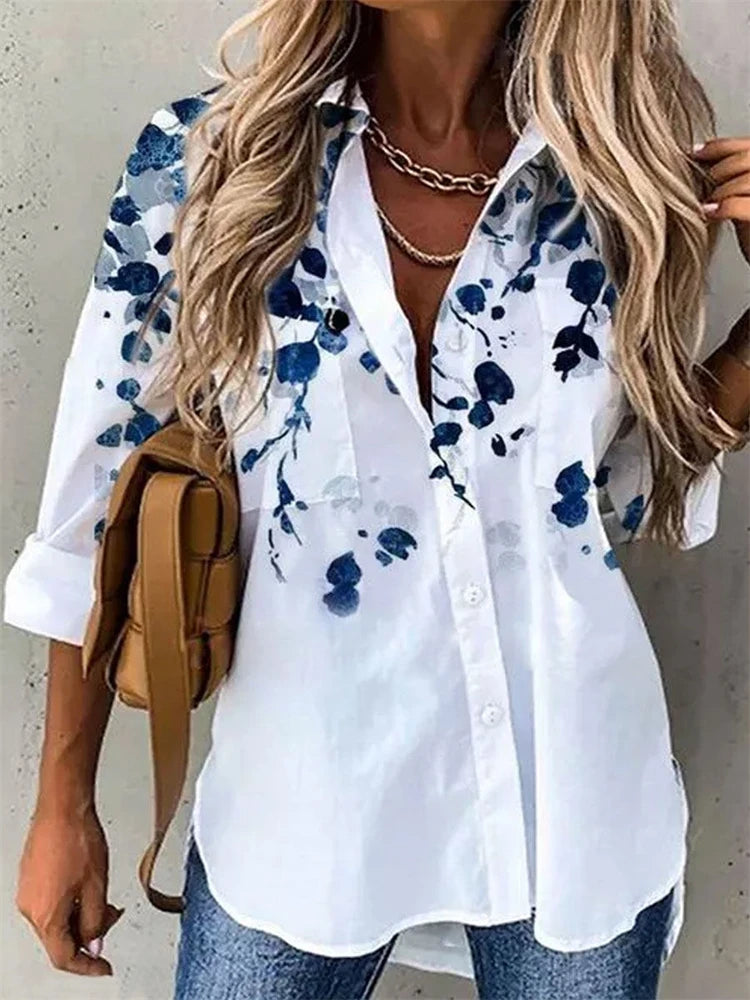 Fashion long-sleeved woman shirt casual shirt woman elegant blouse woman - Mammalook